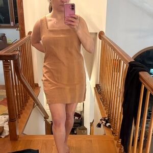 Women's Sleeveless Square-Neck Mini Dress in light orange